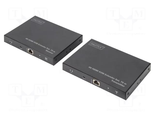 Device: KVM switch; HDCP 2.2,HDMI 2.0,USB 1.1; black; 70m DIGITUS DS-55513