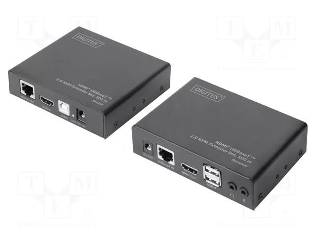 Device: KVM switch; HDBaseT™,HDCP 2.2,HDMI 1.4,USB 2.0; black DIGITUS DS-55505