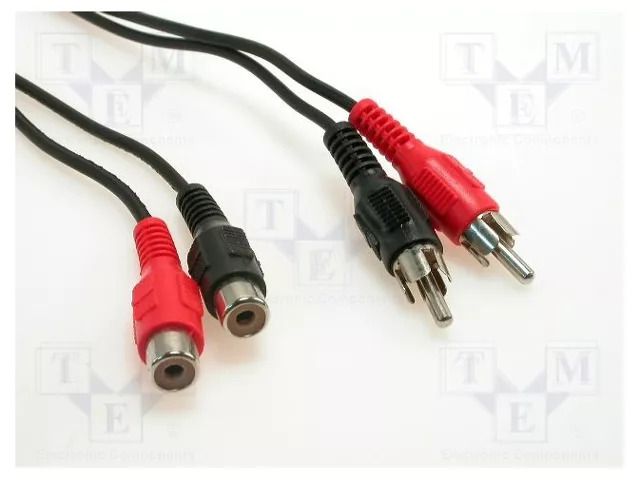 Cable; RCA socket x2,RCA plug x2; 2.5m; Plating: nickel plated Goobay CABLE-451/2