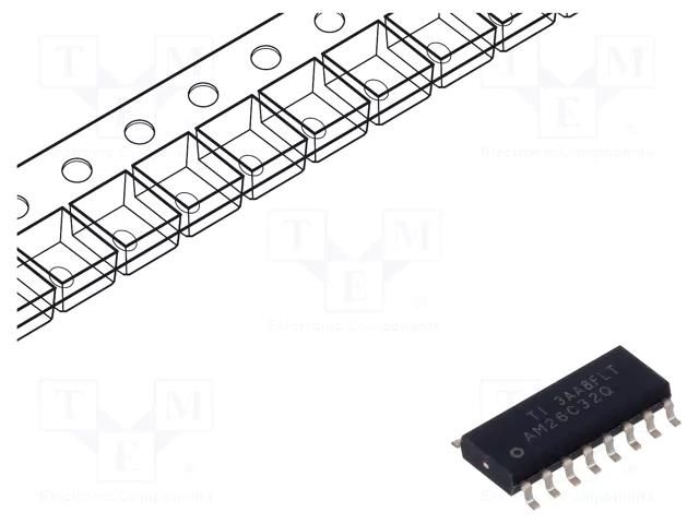 IC: interface; line receiver; half duplex,RS422 / RS423; SOIC16 TEXAS INSTRUMENTS AM26C32QDR