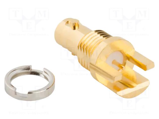 Connector: Micro BNC; socket; female; straight; 75Ω; SMT; PTFE AMPHENOL RF 034-1018-12G