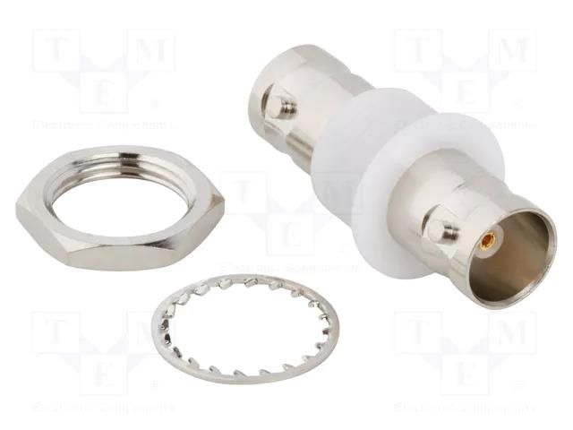 Adapter; BNC female,both sides; Insulation: POM; 75Ω; brass; 2GHz AMPHENOL RF 112444