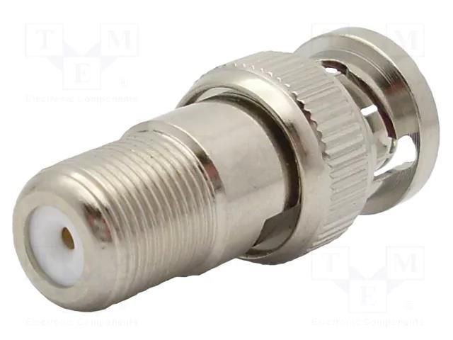 Adapter; BNC male,F female; Insulation: PTFE; 75Ω; brass; 2GHz AMPHENOL RF 242154