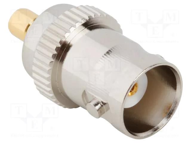 Adapter; BNC female,SMB female; Insulation: PTFE; 50Ω; brass; 4GHz AMPHENOL RF 242186