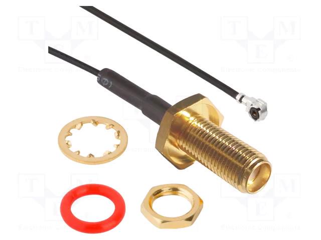 Cable; AMC female,SMA female; angled,straight; 0.2m AMPHENOL RF 336319-12-0200