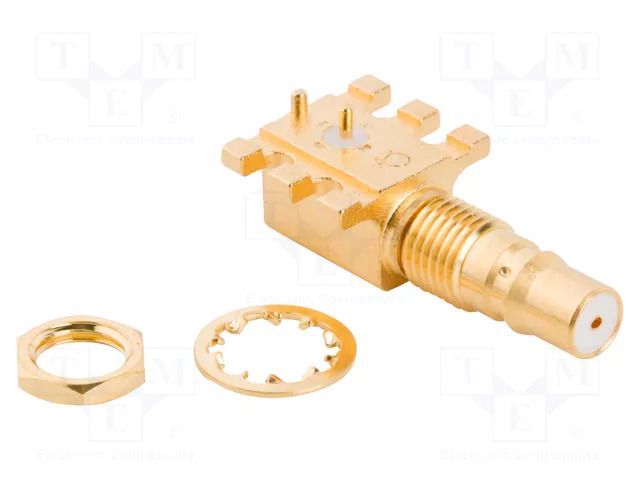 Connector: coaxial; socket; female; QMA; SMT; angled 90°; 50Ω; 6GHz AMPHENOL RF 930-111J-51P