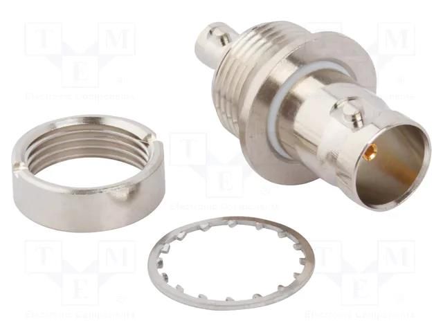 Adapter; BNC female,HD-BNC female; Insulation: PTFE; 75Ω; brass AMPHENOL RF APH-HD-ISO-BNC