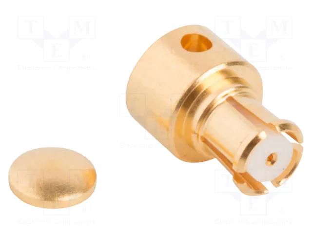 Connector: coaxial; plug; female; angled 90°; 50Ω; soldering; SMP AMPHENOL RF SMP-FR-C06