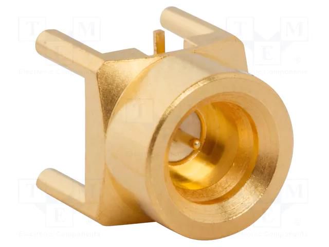 Connector: coaxial; socket; male; straight; 50Ω; THT; on PCBs; 20GHz AMPHENOL RF SMP-MSLD-PCT19T