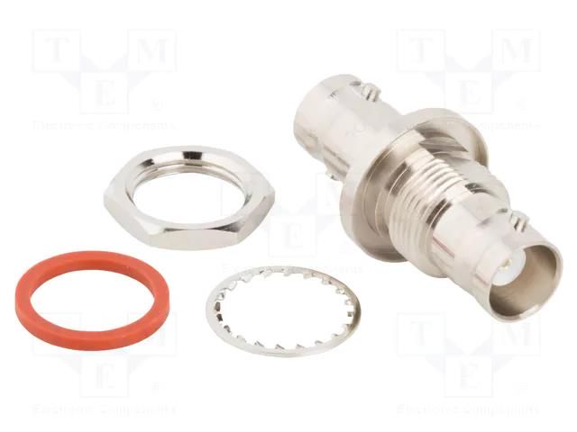 Adapter; BNC female,both sides; Insulation: PTFE; 50Ω; brass; 4GHz AMPHENOL RF 031-220H