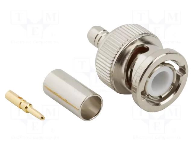 Connector: BNC; plug; male; straight; 50Ω; crimped; for cable; PTFE AMPHENOL RF 031-320