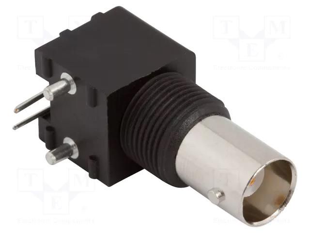 Connector: BNC; socket; female; angled 90°; 50Ω; THT; PPO; -40÷85°C AMPHENOL RF 031-5538