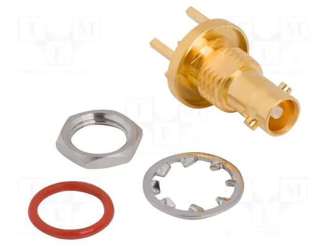 Connector: Micro BNC; socket; female; straight; 75Ω; THT; PTFE; IP67 AMPHENOL RF 034-1099