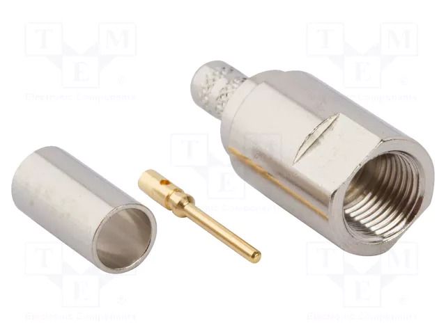 Connector: FME; plug; male; straight; crimped; for cable; 50Ω AMPHENOL RF 081-169