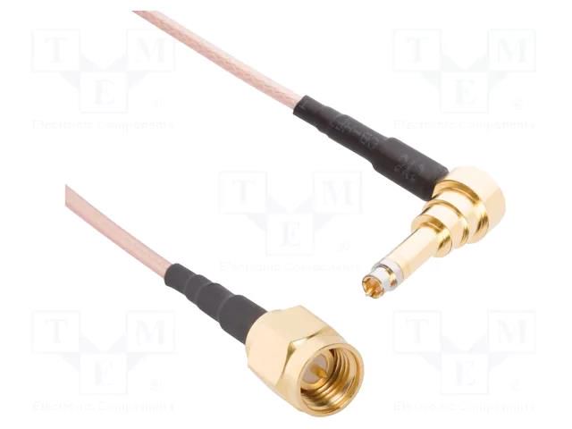 Cable; Probe male,SMA male; angled,straight; 0.25m; 50Ω AMPHENOL RF 095-668-45108