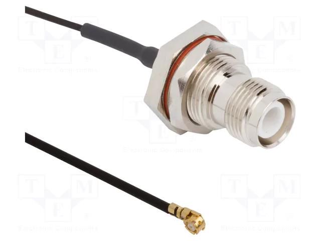 Cable; AMC4 female,RP-TNC male; angled,straight; 0.2m; 50Ω AMPHENOL RF 095-850-288-200