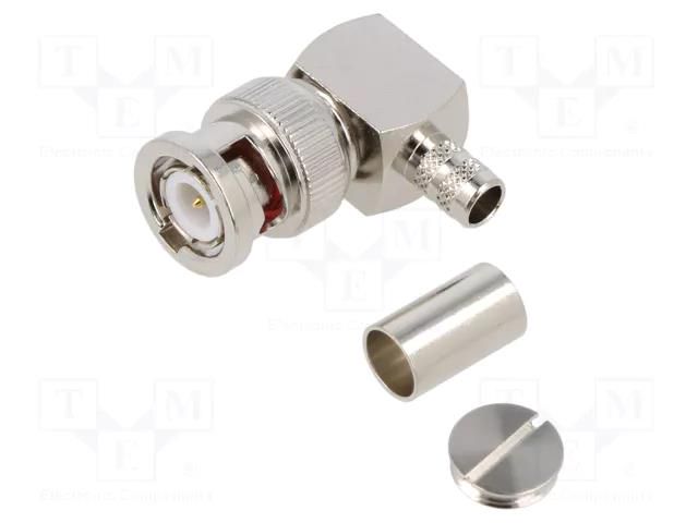 Connector: BNC; plug; male; angled 90°; 50Ω; soldering,crimped AMPHENOL RF 112601