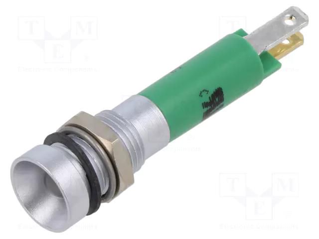 Indicator: LED; recessed; green; 24VDC; 24VAC; Ø8mm CML INNOVATIVE TECHNOLOGIES 190B2351