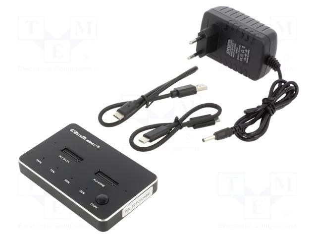 Docking station; PnP; USB 3.1; black QOLTEC QOLTEC-52274