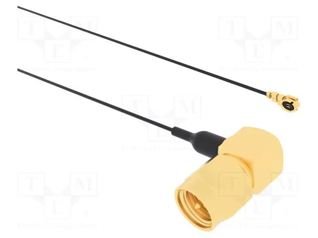 Cable; AMC female,SMA male; angled; 0.15m; 50Ω AMPHENOL RF 095-902-575-150
