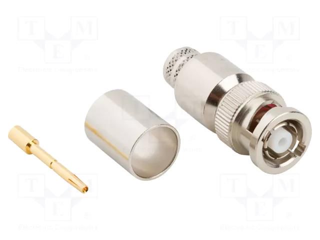 Connector: RP-BNC; plug; reverse,female; straight; 50Ω; crimped AMPHENOL RF 112563RP