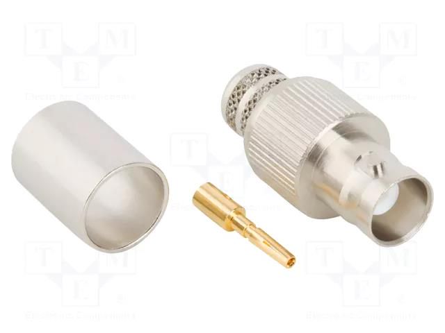 Connector: BNC; plug; female; straight; 50Ω; crimped; for cable AMPHENOL RF 112603