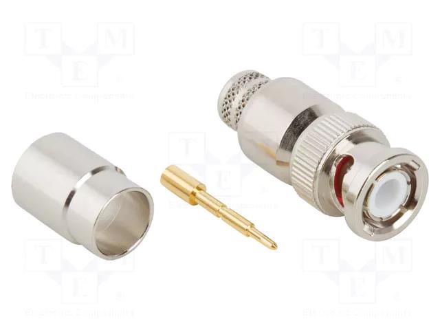 Connector: BNC; plug; male; straight; 50Ω; crimped; for cable; PTFE AMPHENOL RF 112627