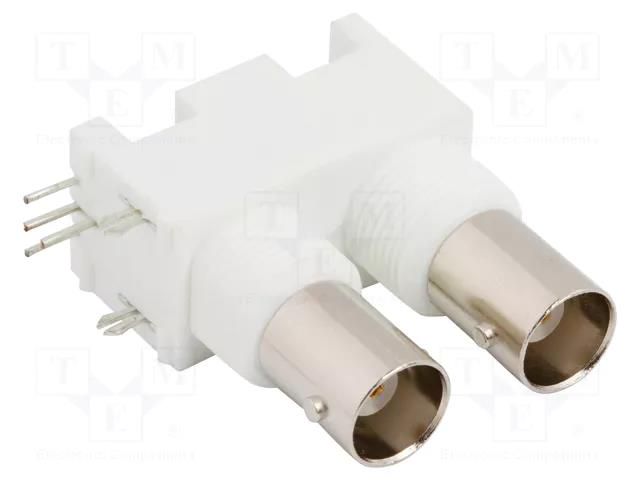 Connector: BNC; socket; female; angled 90°; 50Ω; THT; polypropylene AMPHENOL RF 112704