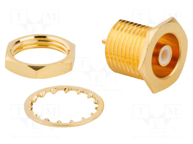 Connector: SMB; socket; male; straight; 50Ω; soldering; PTFE; brass AMPHENOL RF 142158