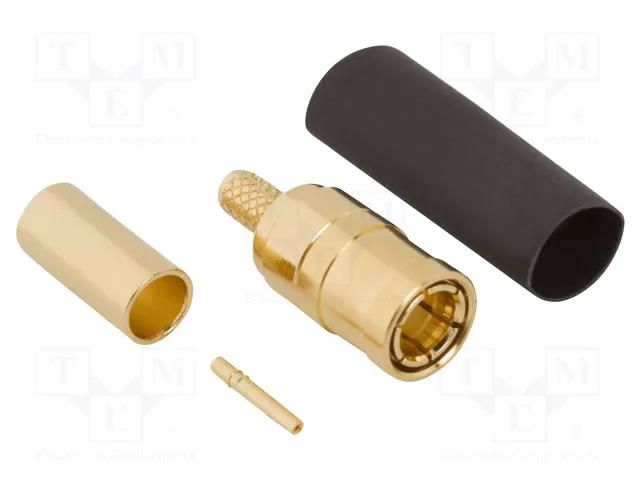 Connector: Mini SMB; plug; female; straight; 75Ω; for cable; brass AMPHENOL RF 142187-75