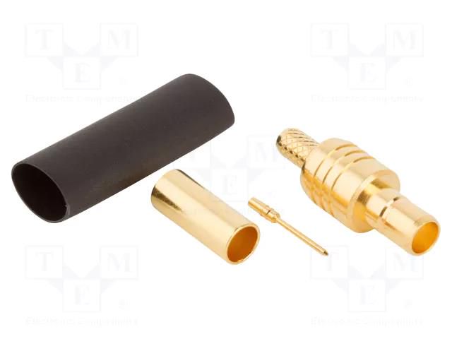 Connector: Mini SMB; plug; male; straight; 75Ω; soldering,crimped AMPHENOL RF 142189-75