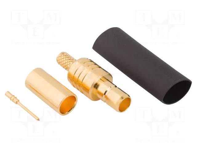 Connector: Mini SMB; plug; male; straight; 75Ω; soldering,crimped AMPHENOL RF 142190-75