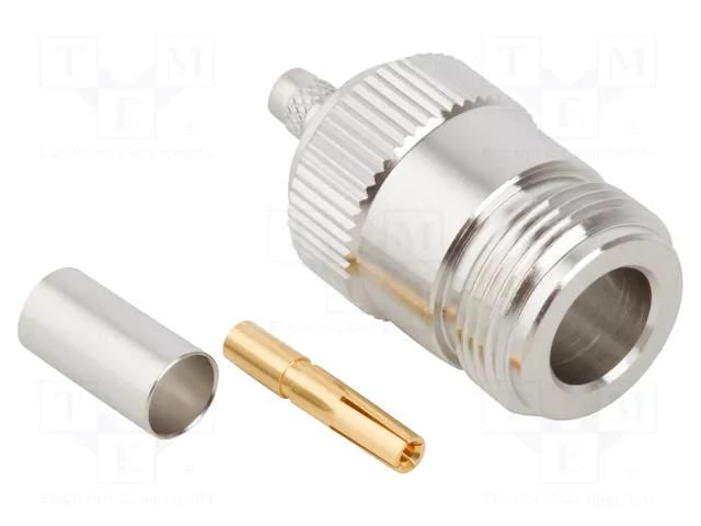 Connector: N; plug; female; straight; 50Ω; crimped; for cable; PTFE AMPHENOL RF 172147