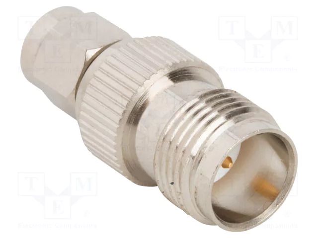 Adapter; RP-TNC female,SMA male; Insulation: PTFE; 50Ω; brass AMPHENOL RF 242124RP