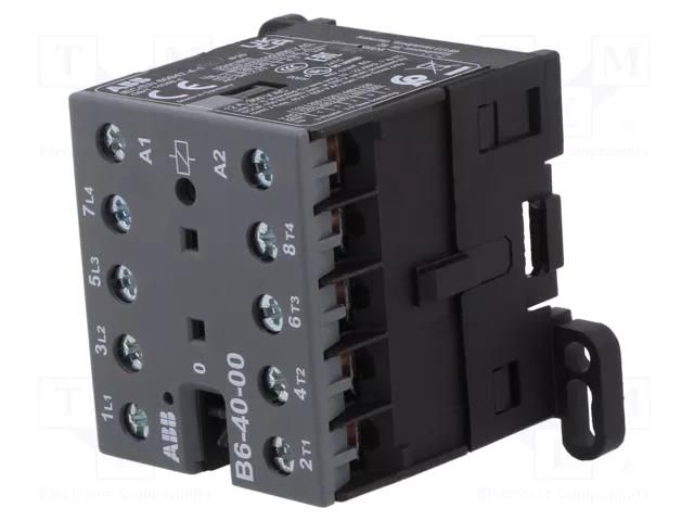 Contactor: 4-pole; NO x4; 110÷127VAC; 6A; B6; screw terminals ABB B6-40-00-84