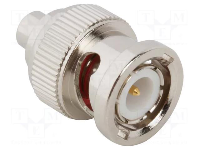 Adapter; BNC male,MCX female; Insulation: PTFE; 50Ω; brass; 4GHz AMPHENOL RF 242203