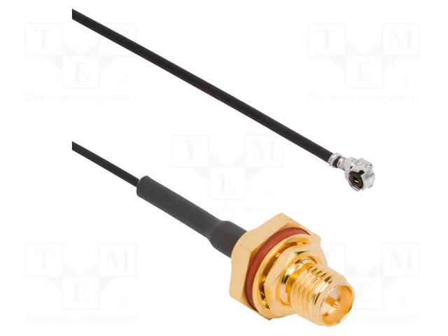 Cable; AMC female,RP-SMA male; angled,straight; 0.1m AMPHENOL RF 336312-12-0100