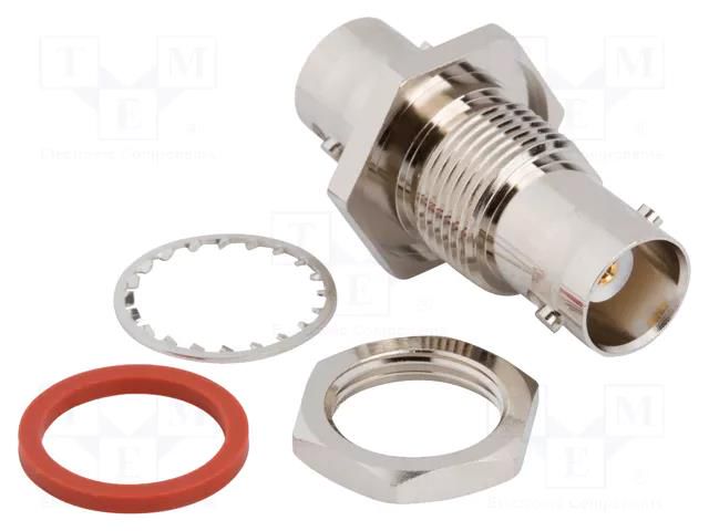 Adapter; BNC female,both sides; Insulation: PTFE; 50Ω; brass; IP67 AMPHENOL RF AD-BNCJBNCJ-EE