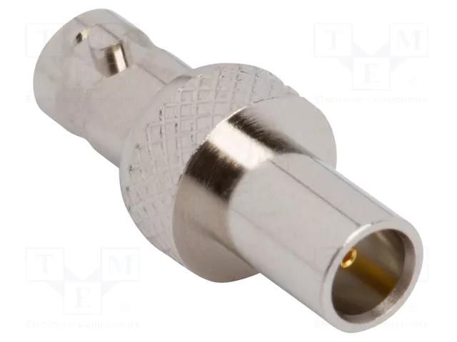 Adapter; HD-BNC female,MCX female; Insulation: PTFE; 75Ω; brass AMPHENOL RF AD-HDBNJMCJ-12G