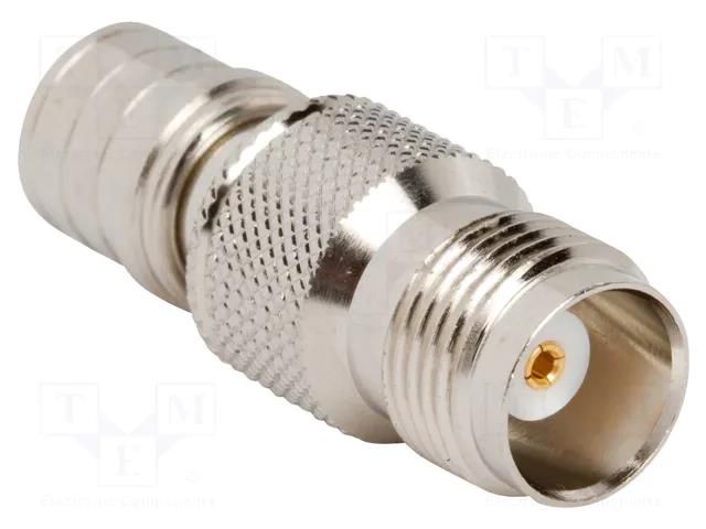 Adapter; QMA male,TNC female; Insulation: PTFE; 50Ω; brass; 18GHz AMPHENOL RF AD-TNCJQMAP-1