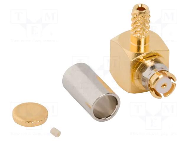 Connector: coaxial; plug; female; angled 90°; 50Ω; soldering; SMP AMPHENOL RF SMP-FR-C19