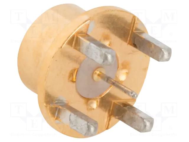 Connector: coaxial; socket; male; straight; 50Ω; THT; on PCBs; 15GHz AMPHENOL RF SMP-MSLD-PCT-3