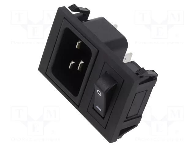 Connector: AC supply; socket; male; 16A; 250VAC; C20 (I); IEC 60320 BULGIN BZV49/Z0000/98