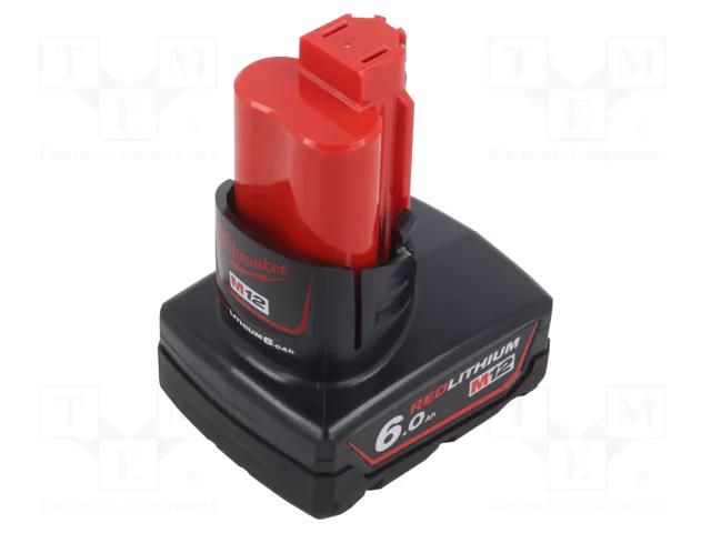 Re-battery: Li-Ion; 12V; 6000mAh; packs Milwaukee MW-M12B6