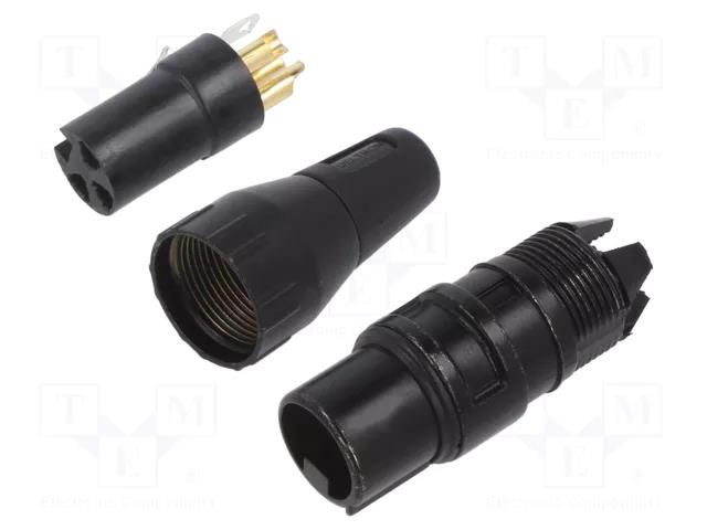 Connector: XLR; plug; female; PIN: 3; straight; for cable; soldering DELTRON 712-0300