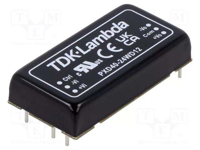 Converter: DC/DC; 40W; Uin: 9÷36VDC; Uout: 12VDC; Uout2: -12VDC; THT TDK-LAMBDA PXD40-24WD12