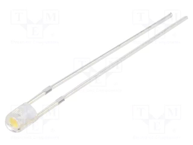 LED; white warm; 3mm; 1560÷2180mcd; 60°; Front: convex; 15VDC; 225mW OPTOSUPPLY OSM5DK3761B-12V