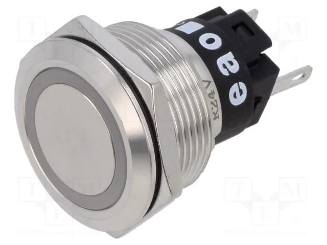 Indicator: LED; flat; red; 24VDC; 24VAC; Ø22mm; 82; stainless steel EAO 82-6151.0114