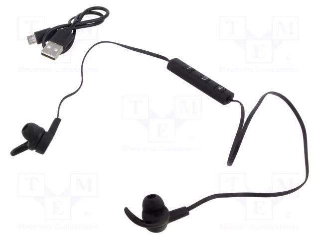 Wireless headphones with microphone; black; wireless,in-ear SAVIO SAVSLWE-02