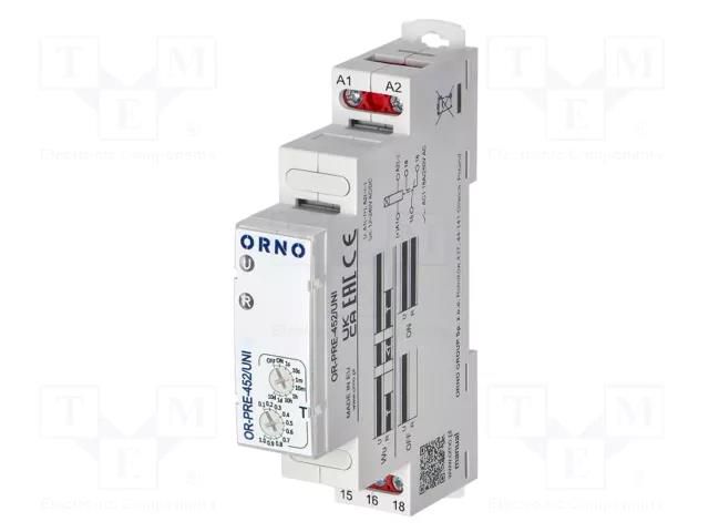Timer; 1s÷10days; SPDT; 12÷240VAC; 12÷240VDC; -20÷50°C; IP20 ORNO OR-PRE-452/UNI
